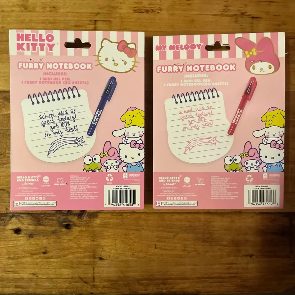 Hello Kitty & My Melody Furry Notebook - Bundle